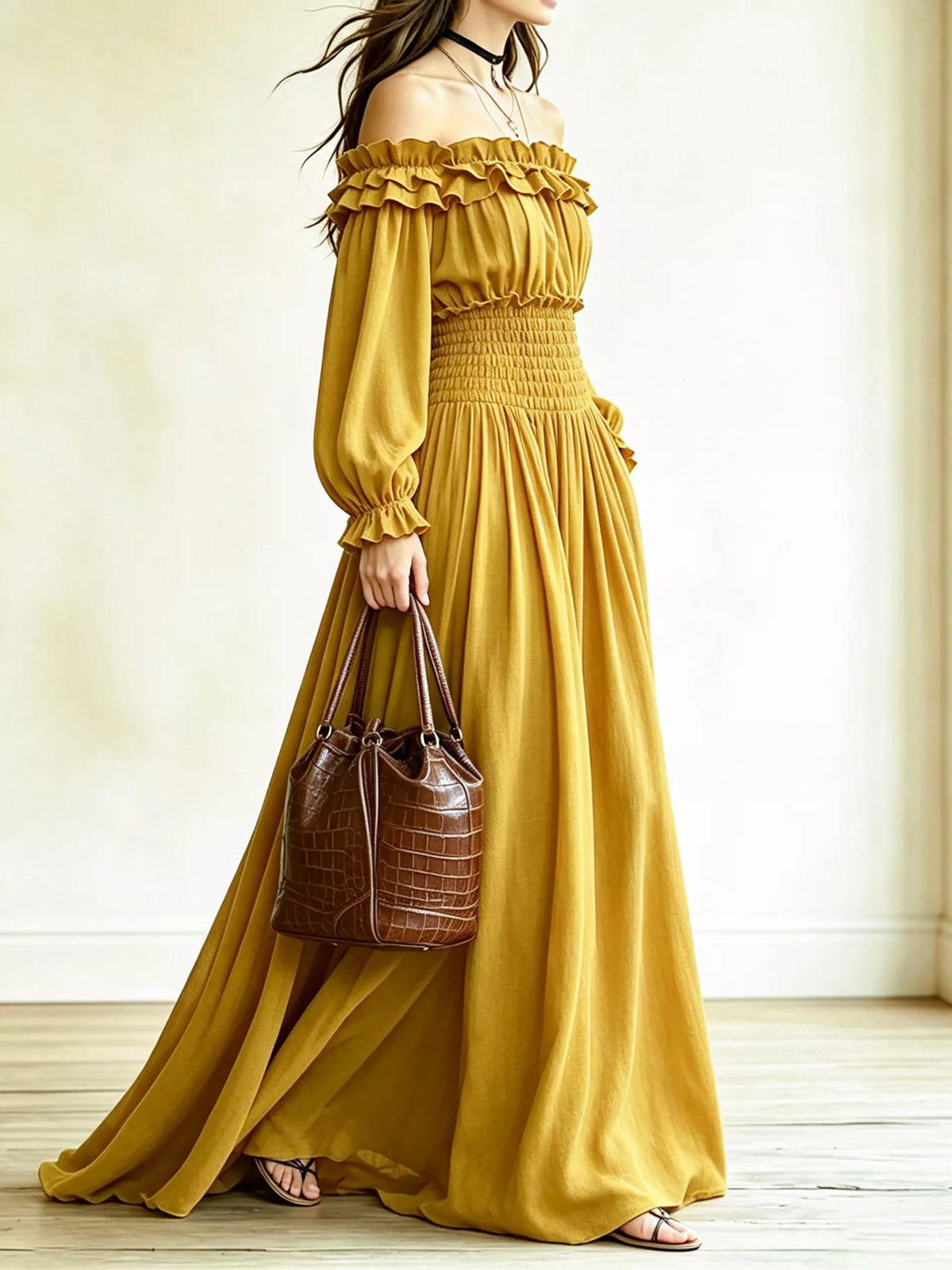 Azure Soleil - Beige, Black, Air Force Blue, Light Blue, Mustard - Vacation - Code Elegance