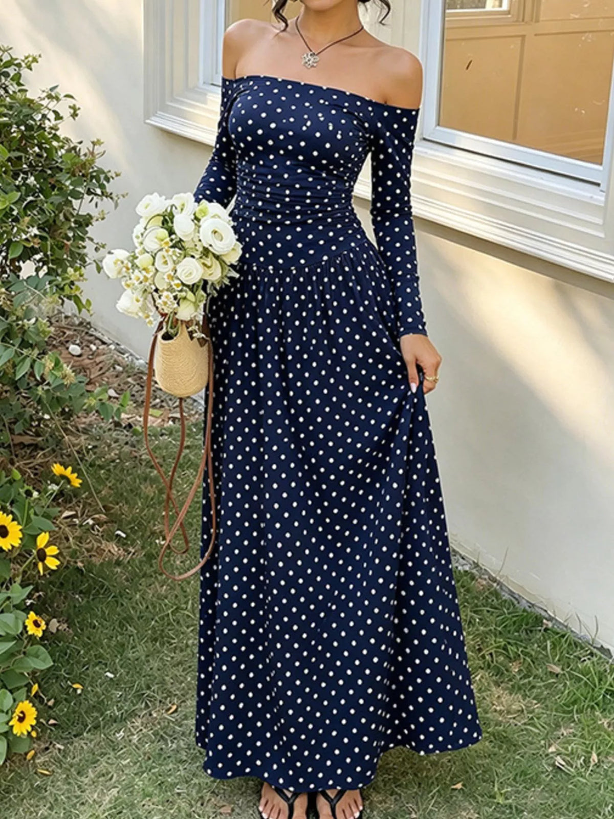 Marina Soleil - White Polka Dots, Brown, White, Black, Black Polka Dots, Brown Polka Dots, Red Polka Dots, Navy Blue Polka Dots - Vacation - Code Elegance