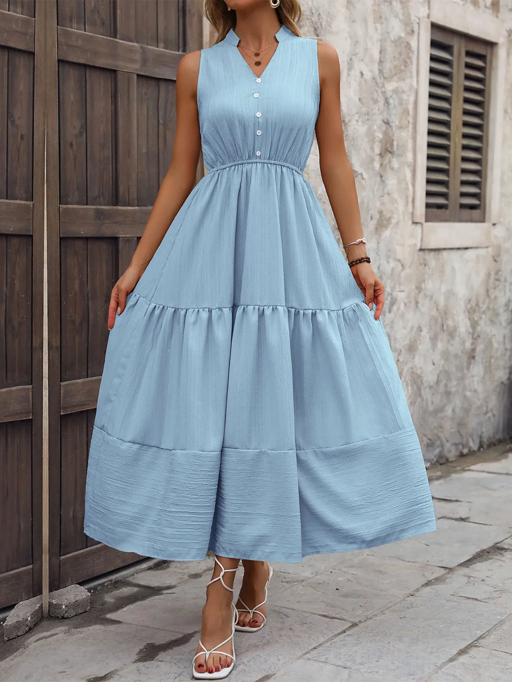 Santorini Breeze - Light Blue, Green, Black - Vacation - Code Elegance