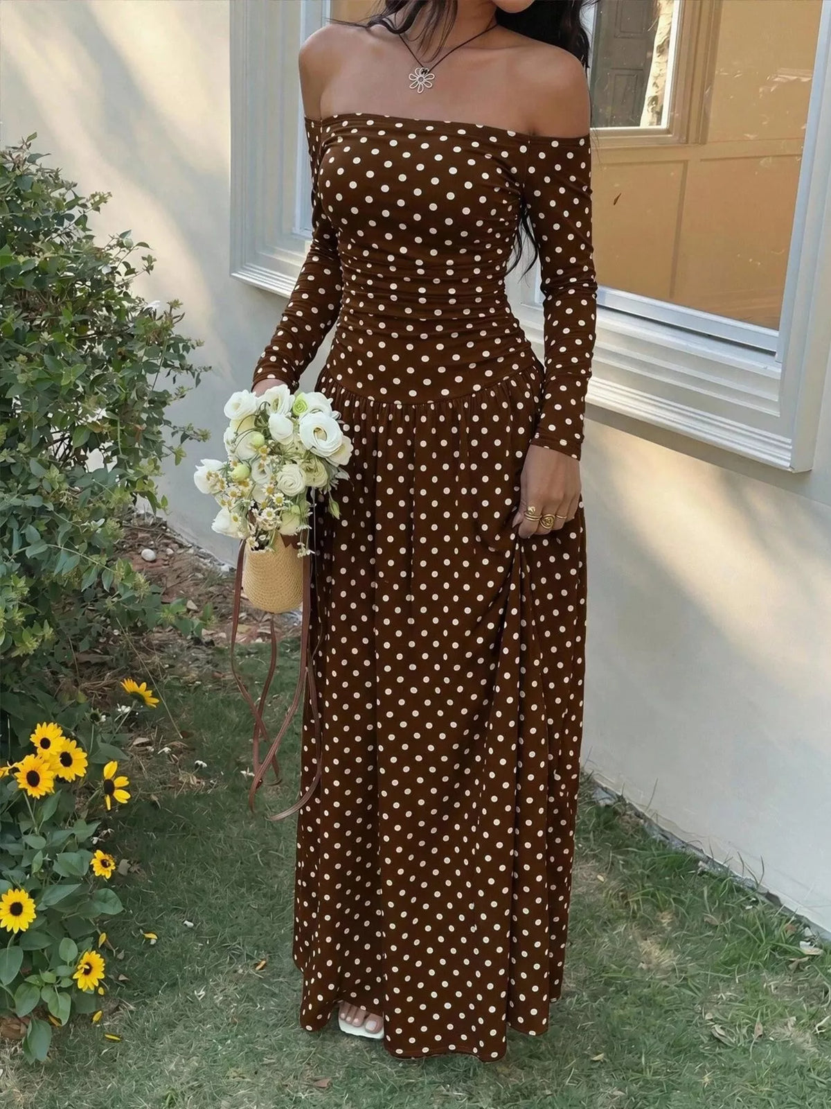 Marina Soleil - White Polka Dots, Brown, White, Black, Black Polka Dots, Brown Polka Dots, Red Polka Dots, Navy Blue Polka Dots - Vacation - Code Elegance