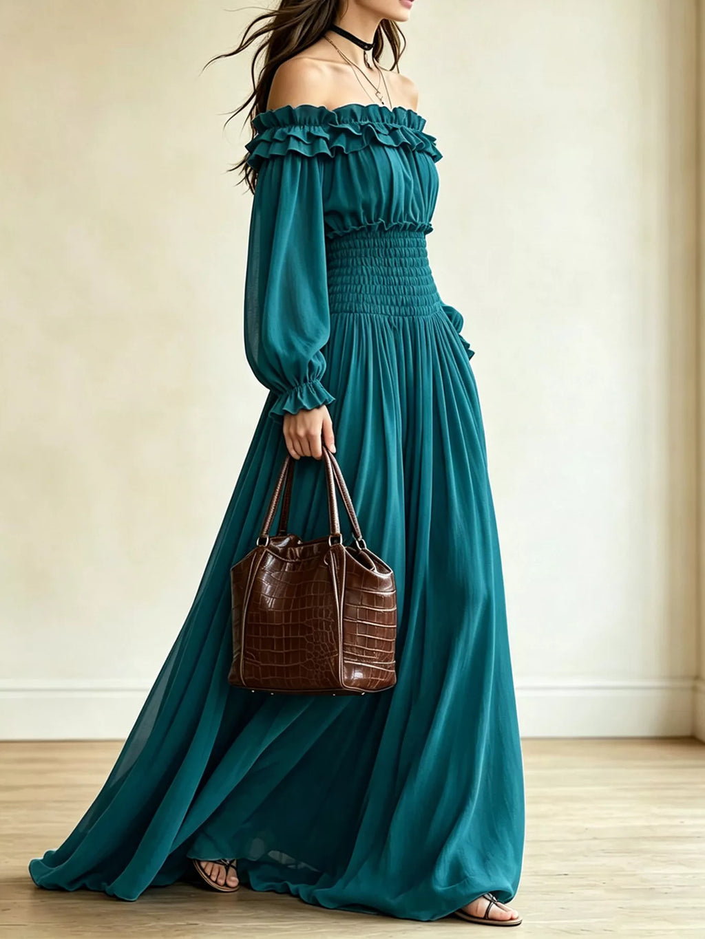Azure Soleil - Beige, Black, Air Force Blue, Light Blue, Mustard - Vacation - Code Elegance