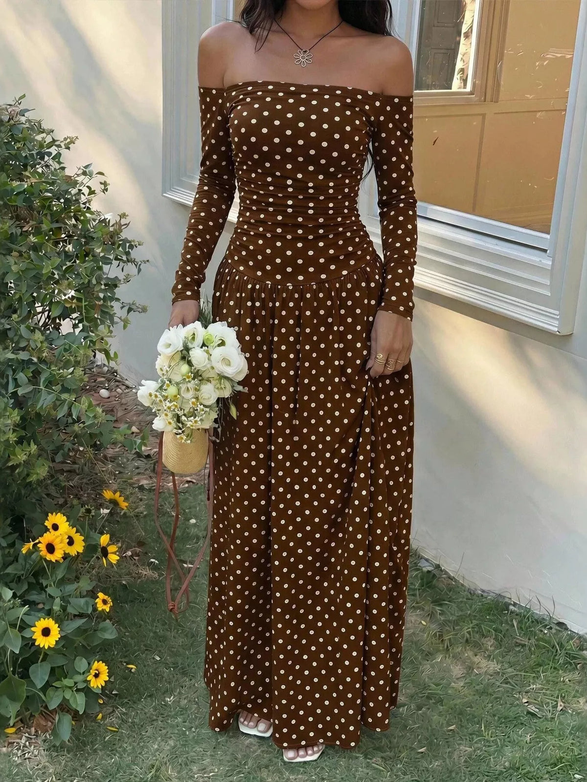 Marina Soleil - White Polka Dots, Brown, White, Black, Black Polka Dots, Brown Polka Dots, Red Polka Dots, Navy Blue Polka Dots - Vacation - Code Elegance
