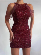Noir Allure - White, Burgundy, Black - Date Night - Code Elegance