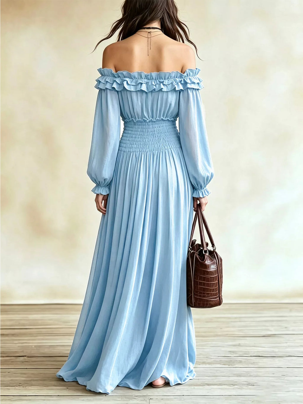 Azure Soleil - Beige, Black, Air Force Blue, Light Blue, Mustard - Vacation - Code Elegance