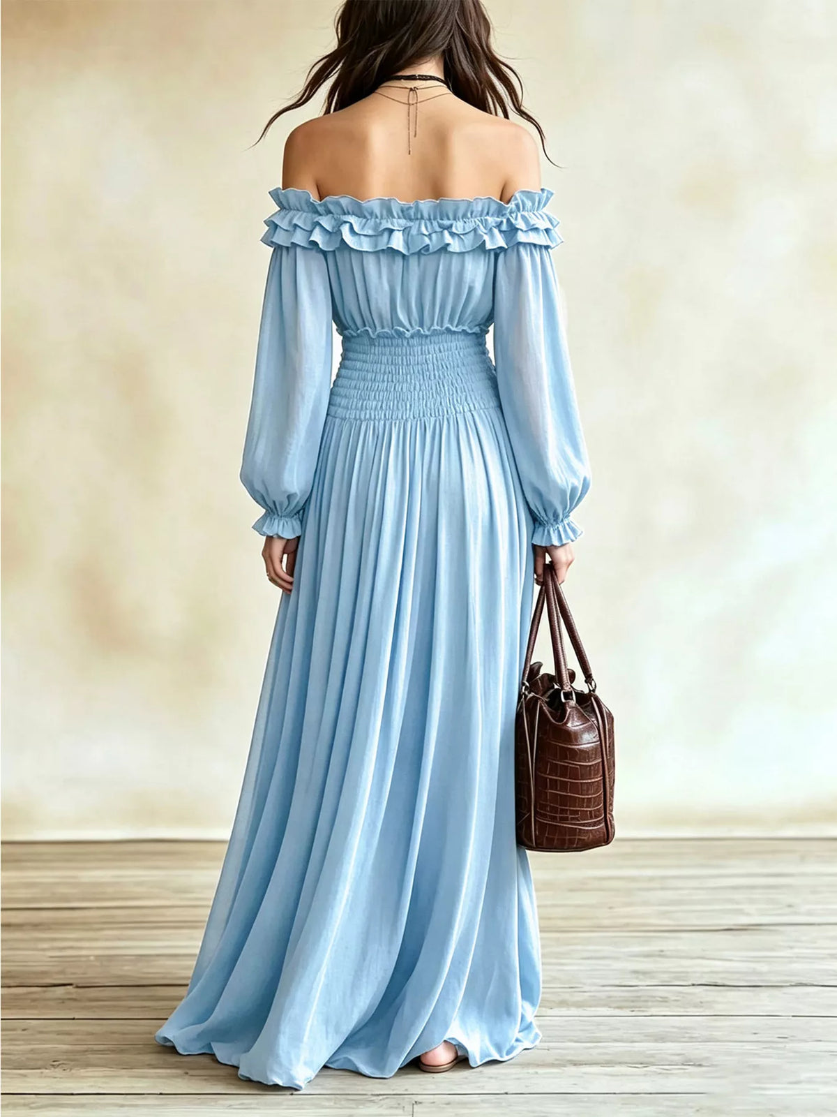Azure Soleil - Beige, Black, Air Force Blue, Light Blue, Mustard - Vacation - Code Elegance