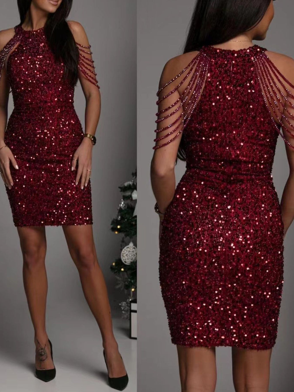 Noir Allure - White, Burgundy, Black - Date Night - Code Elegance