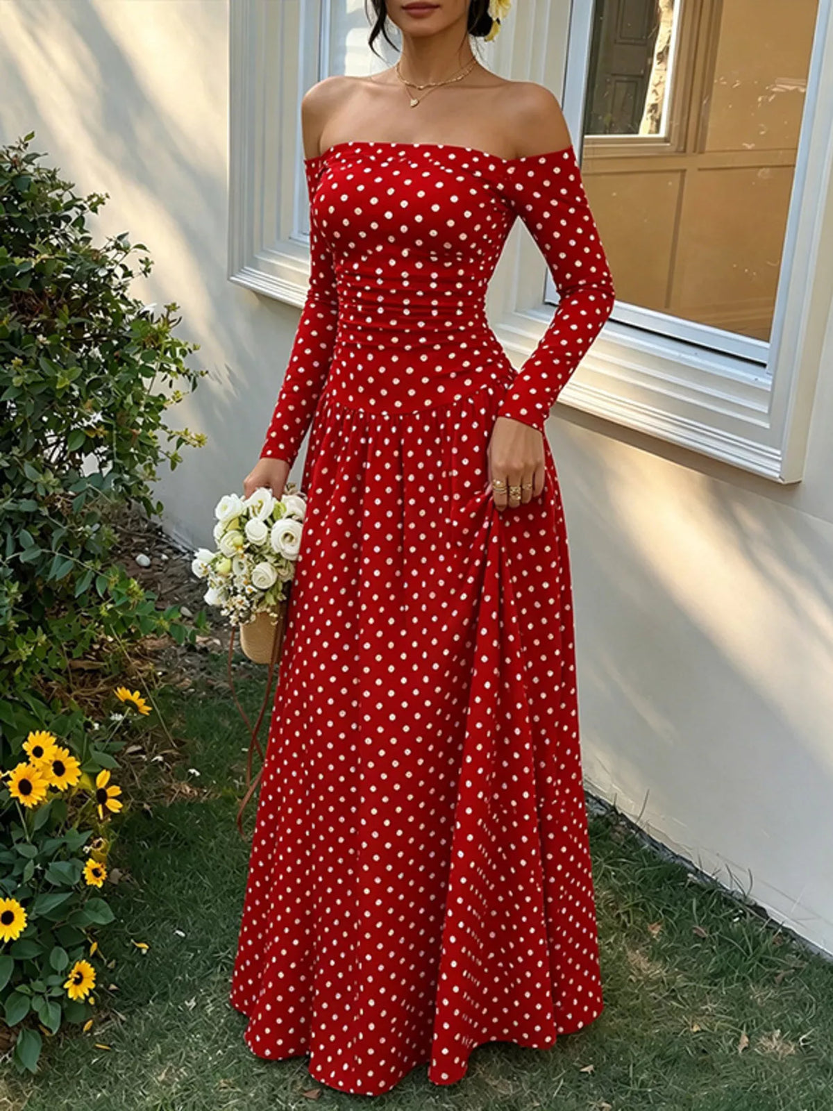 Marina Soleil - White Polka Dots, Brown, White, Black, Black Polka Dots, Brown Polka Dots, Red Polka Dots, Navy Blue Polka Dots - Vacation - Code Elegance