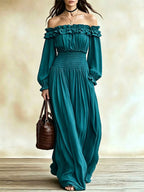 Azure Soleil - Beige, Black, Air Force Blue, Light Blue, Mustard - Vacation - Code Elegance